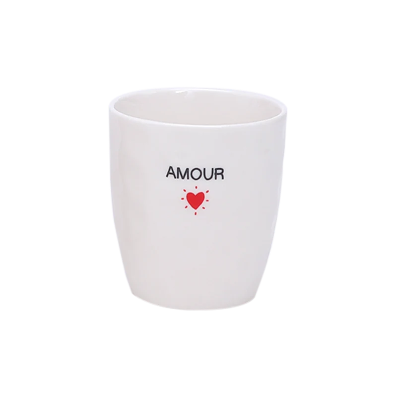 Tasse mug blanc avec coeur et petits messages - à choisir