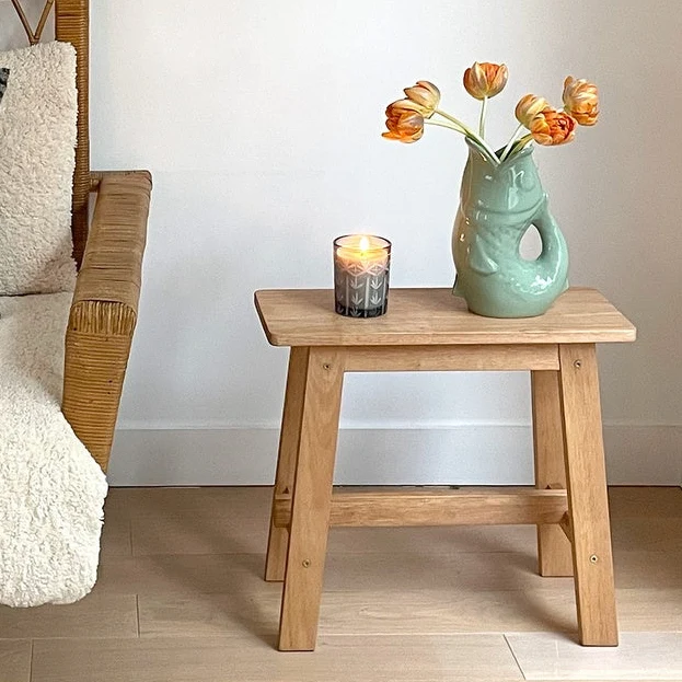 Tabouret en bois d'hévéa