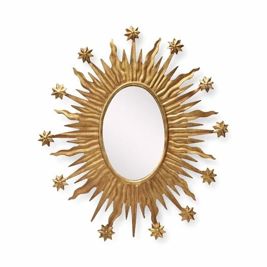 Miroir doré en forme de soleil Céleste - Boncoeurs