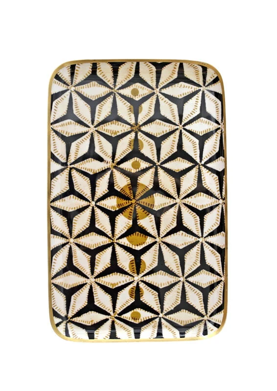Plateau rectangulaire émaillé imprimé - Boncoeurs