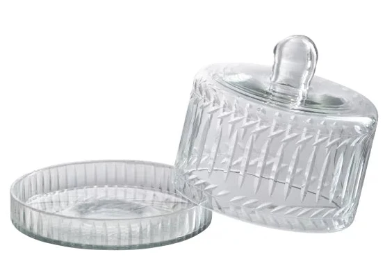 Pot cloche à provision en verre avec couvercle