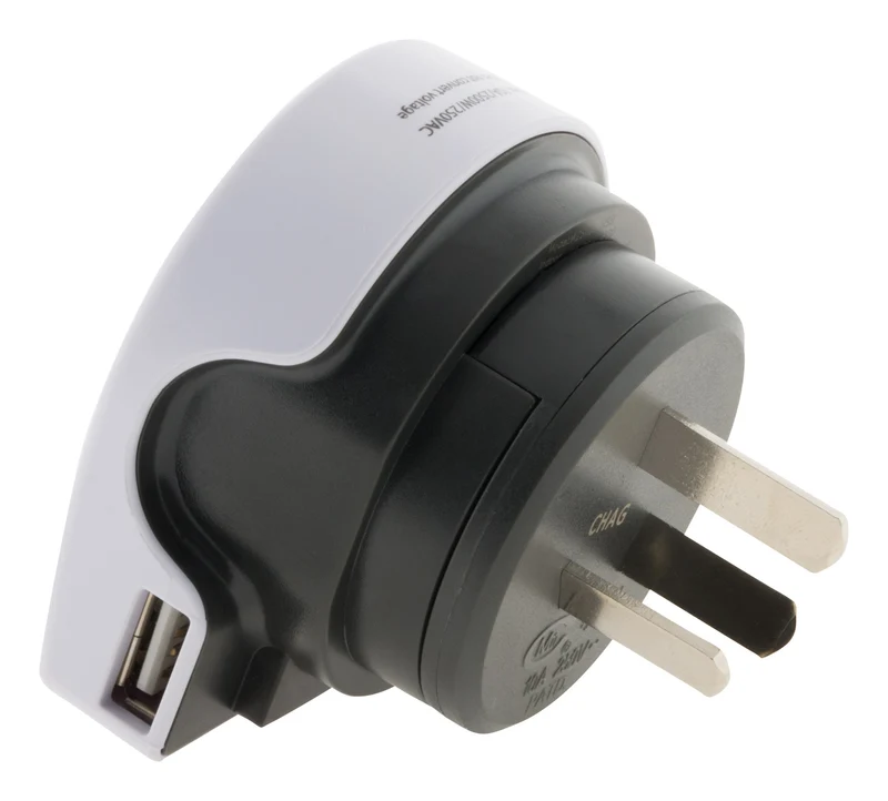 Adaptateur prise voyage universel 5en1 - 100 pays USA/Asie/UK - Blanc - Q2 Power