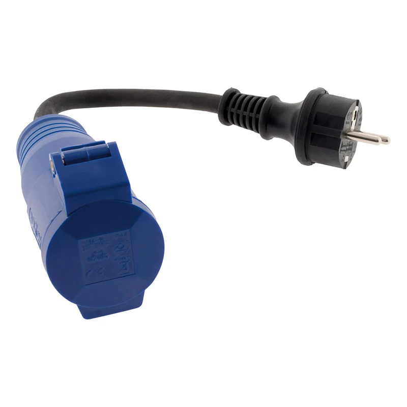 Adaptateur femelle CEE17 en mâle 16A 2P+T - Bleu - Zenitech