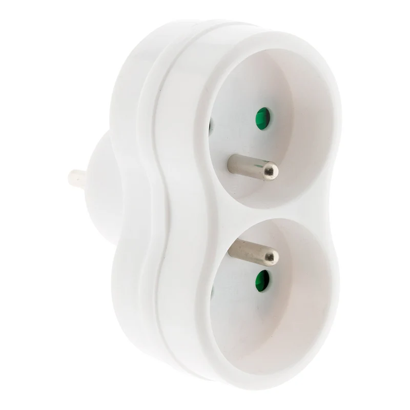 Multiprise biplite 2x16A - Blanc - Zenitech