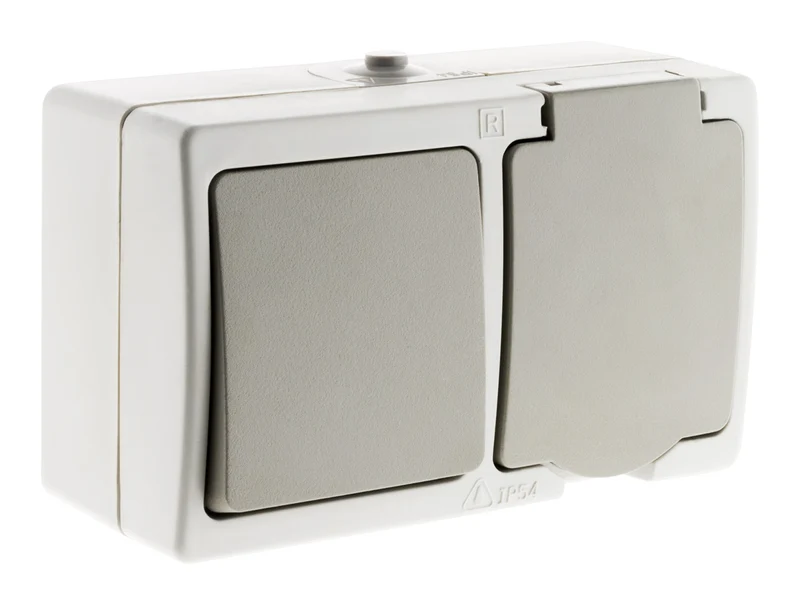 Appareillage mixte horizontal va-et-vient et prise 2P+T - Zenitech