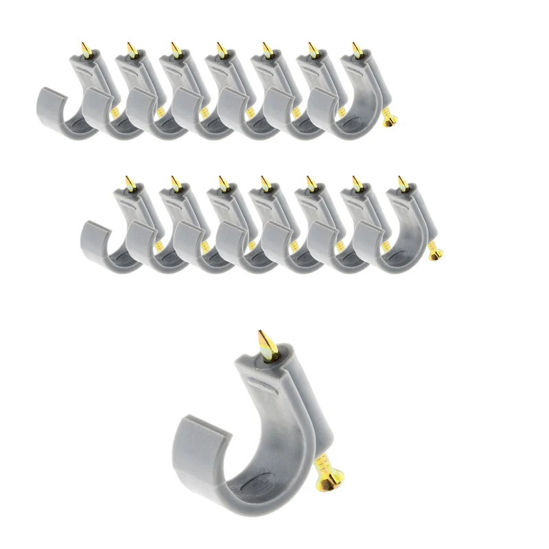 Lot de 15 attaches plastiques Ø16mm - Gris - Zenitech