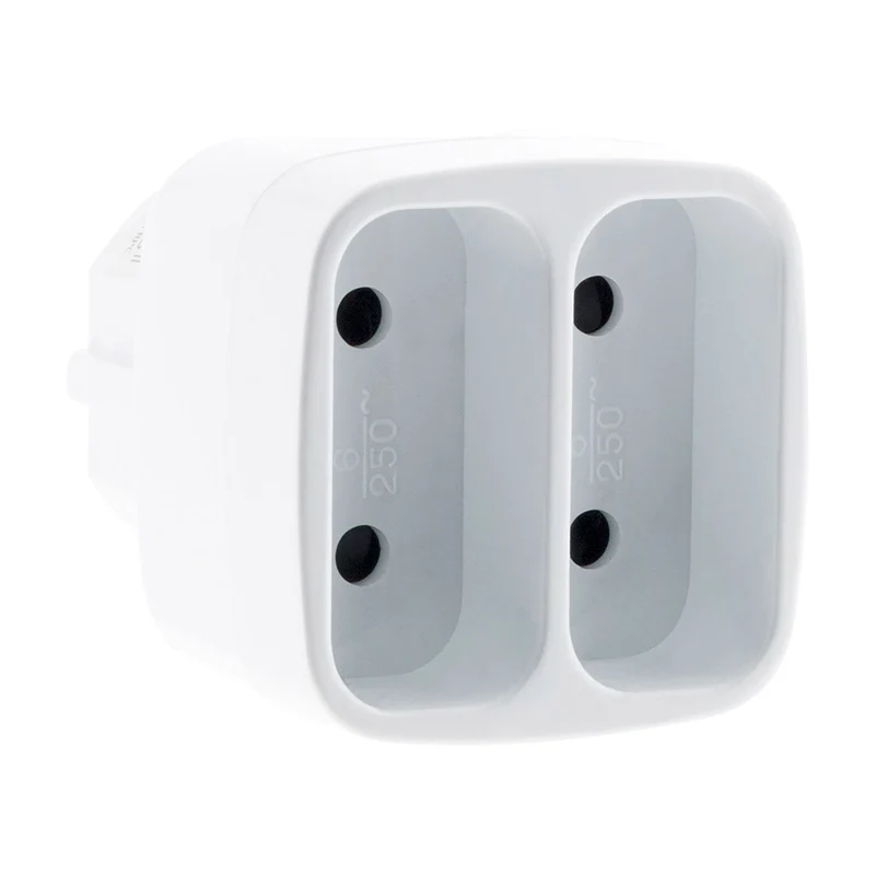 Multiprise biplite 2x2P 6A façade - Blanc - Zenitech