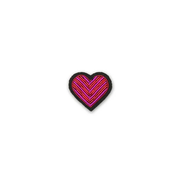 Broche Coeur tissé rose et rouge Bisou magique - Macon & Lesquoy