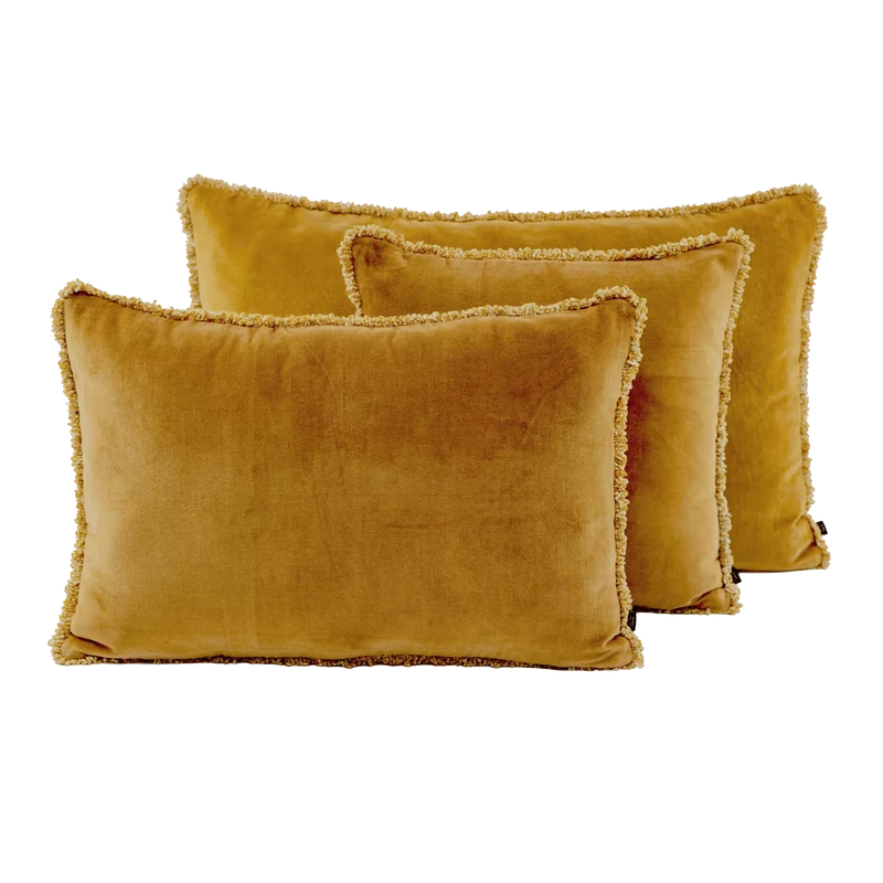 Coussin carré uni en velours, modèle Kobé - Haomy