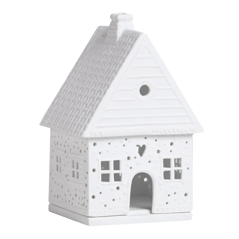 Photophore en porcelaine - Maison de pain d'épices (2 tailles)