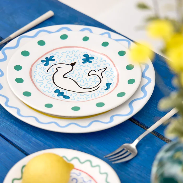 Assiette dessert Sirène collection esprit d'été - Laetitia Rouget