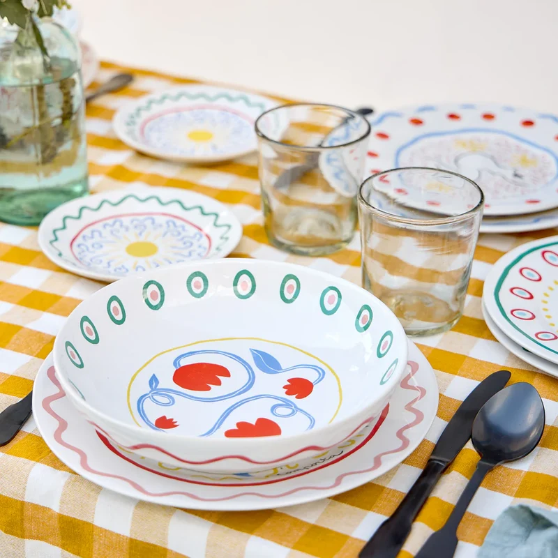 Assiette creuse Tulipe collection esprit d'été - Laetitia Rouget