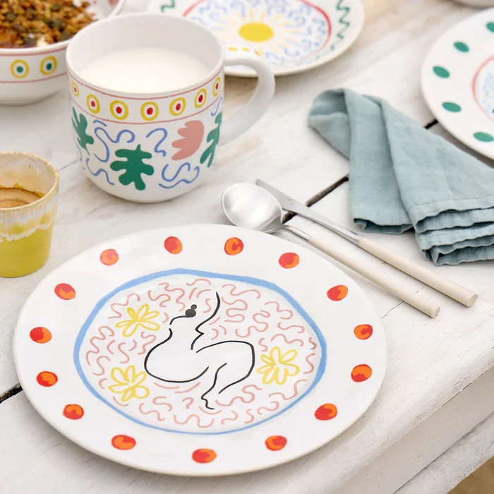 Assiette dessert Corps de femme collection esprit d'été - Laetitia Rouget