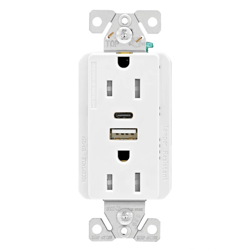 5.0A USB A-C DUPLEX RECP 15A 125V W 10/B