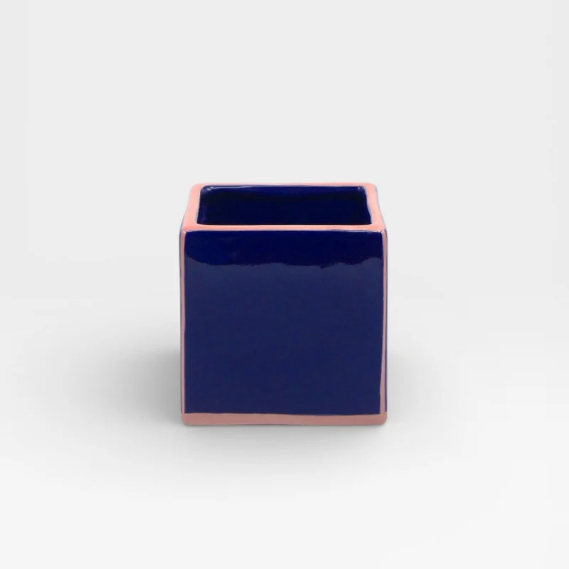 Petit vase cubique effet carrelage plusieurs coloris - Table machine