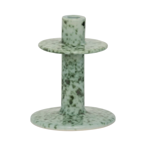 Bougeoir en céramique effet marbré vert