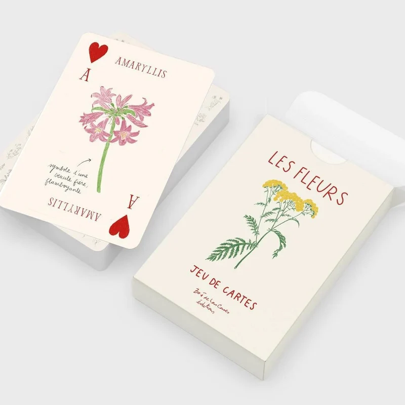Jeu de 52 cartes illustrations florales - Zoé de Las Cases