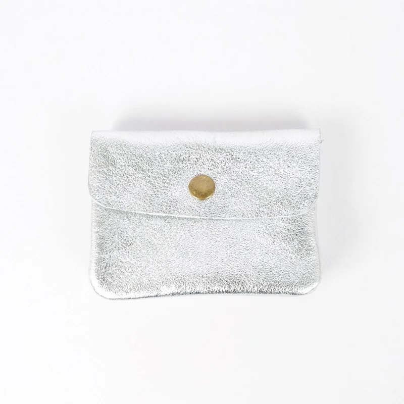 Petit porte-monnaie en cuir irisé et python - Différents coloris
