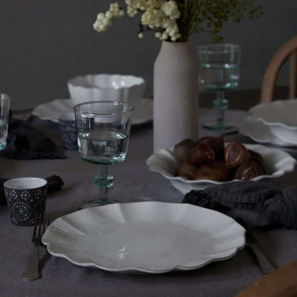 Assiettes plates blanches grande taille