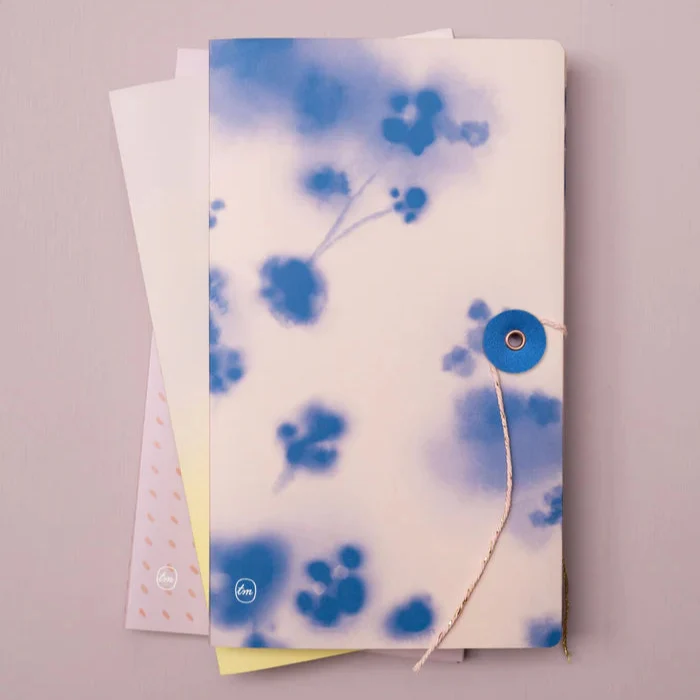 Carnet de note fleuri - Couverture à rabats, fermeture japonaise
