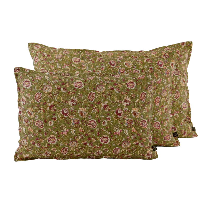 Coussin en lin imprimé fleuri, modèle Samara - Haomy