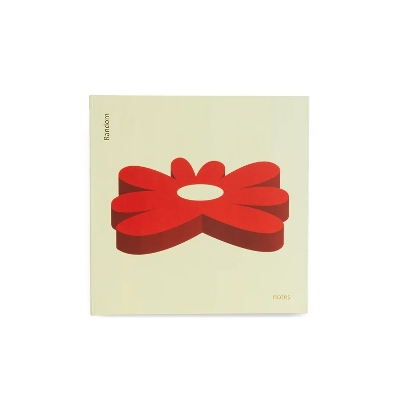 Carnet rigide, format carré, papier uni - Marguerite rouge