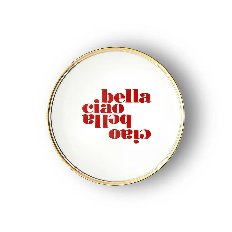 Assiettes en porcelaine à l'italienne avec textes et motifs - Bitossi
