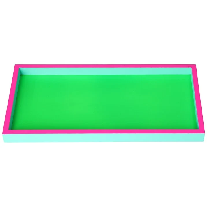 Plateau décoratif rectangulaire néon, couleurs fluos
