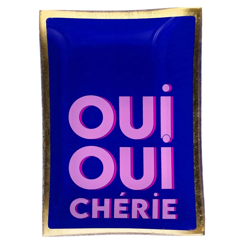 Vide-poche rectangulaire en verre avec messages - Différents modèles