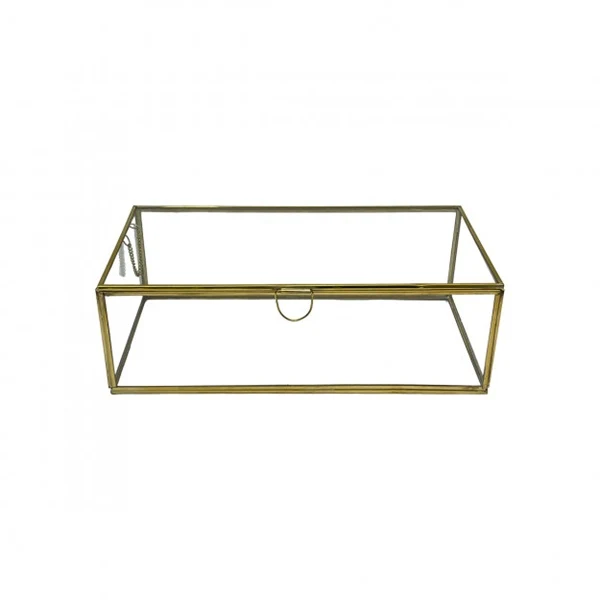 Boite à bijoux rectangulaire en verre et laiton - 2 tailles