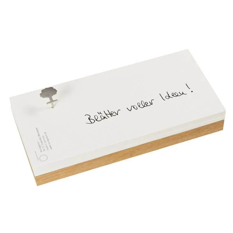 Bloc notes sur un support de chêne avec un clou décoratif "arbre"