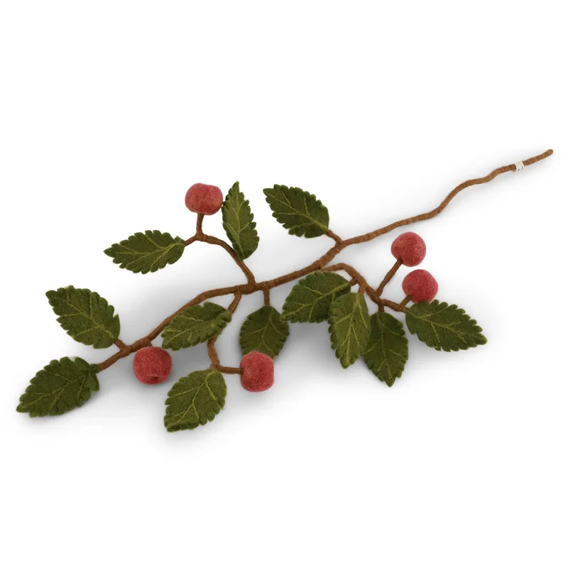 Branche de pommier en laine rose - Gry et Sif