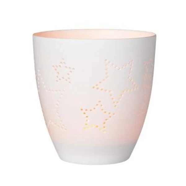 Photophore rond en porcelaine - Étoiles