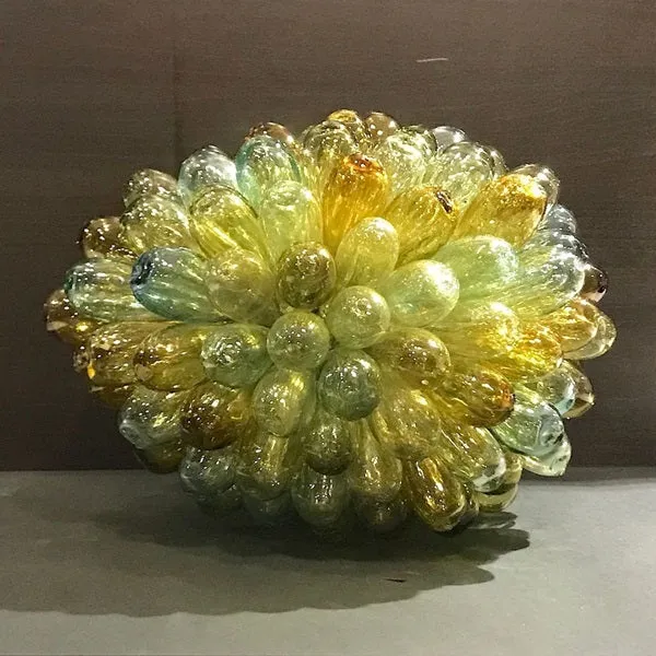 Lampe grappe en verre recyclé soufflé à la bouche - plusieurs coloris