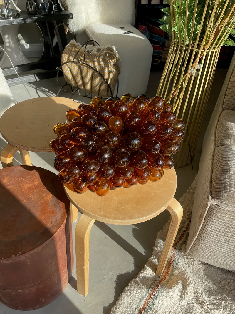 Lampe grappe en verre recyclé soufflé à la bouche - plusieurs coloris