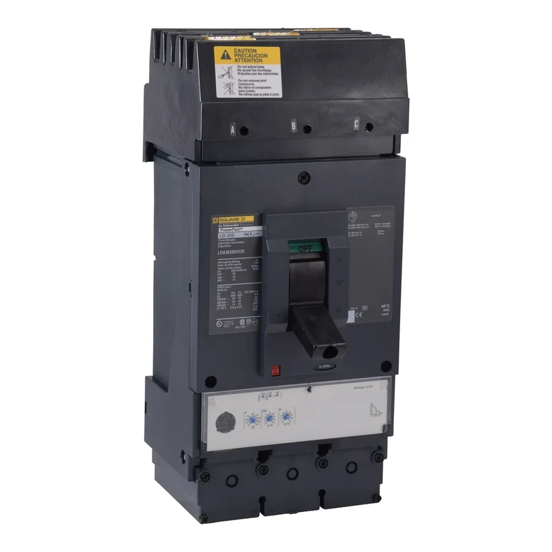 Circuit Breaker, PowerPacT L, 250A, 3 Pole, 600VAC, 14kA, I-Line, MicroLogic 3.3S, 80%, ABC