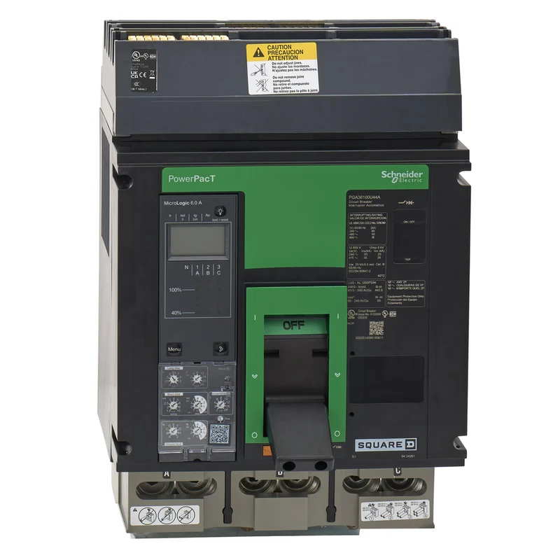 Circuit Breaker, PowerPacT P, 1000A, 3 Pole, 600VAC, 18kA, I-Line, Micrologic 6.0A, 80%, ABC