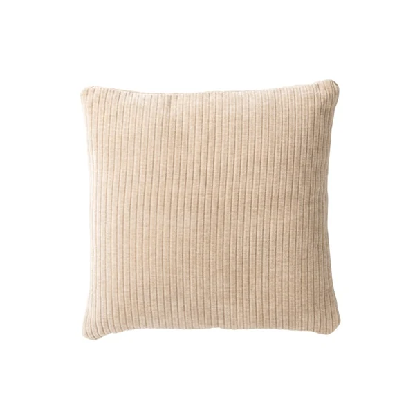 Coussin en velours côtelé beige 45 x 45 cm