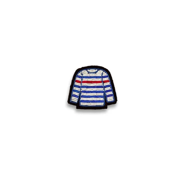 Broche Marinière rayée 2,1 x 3,2 cm - Macon & Lesquoy