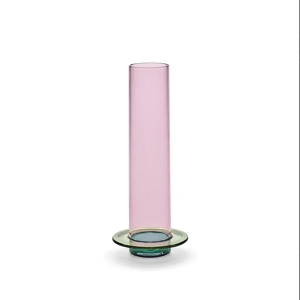 Vase Tour en verre rose et vert de José Levy - Serax