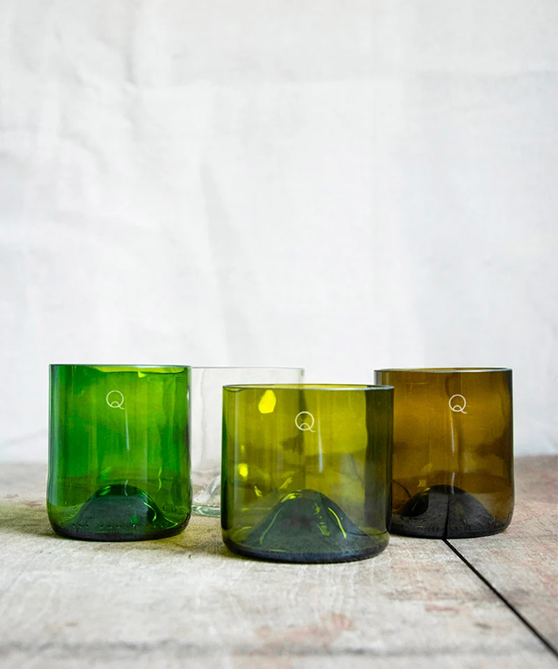 Lot de 4 verres en verre recyclé - Q de bouteilles