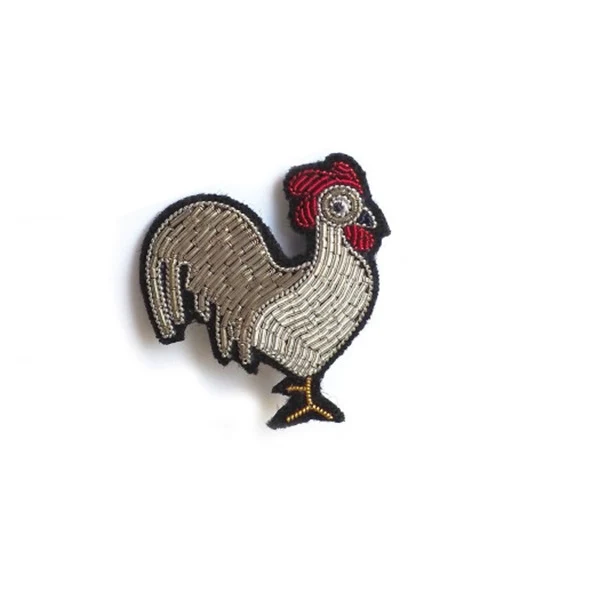 Broche Coq argenté 4,1 x 3,7 cm - Macon & Lesquoy
