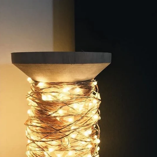 Guirlande lumineuse led flexible - Bobine de bois