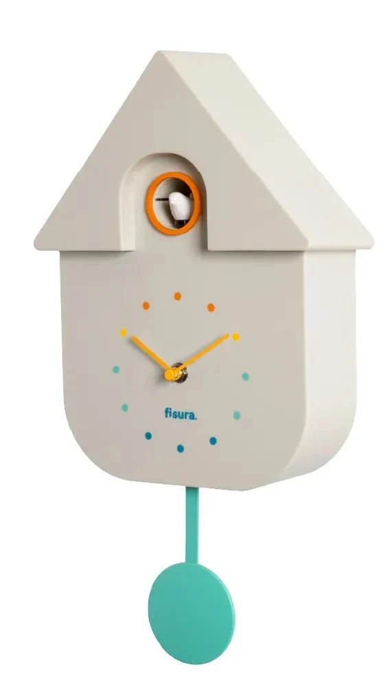 Horloge coucou analogique en forme de maison