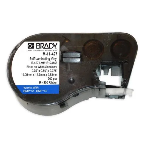 WIRE MARKER VINYL 0.75X0.5" 360/CARTRIDGE BLACK ON WHITE
