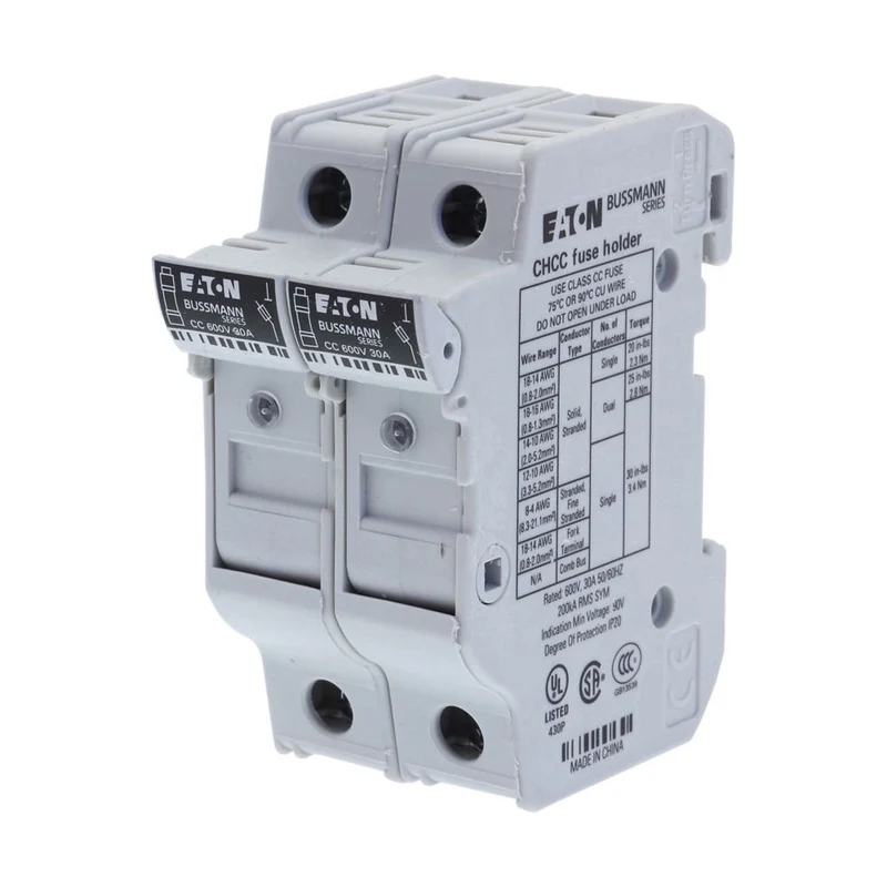 FUSE HOLDER CLASS CC INDICATOR 30A 600V 2P