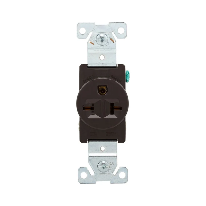 RECEPTACLE SINGLE 20A-250V BROWN