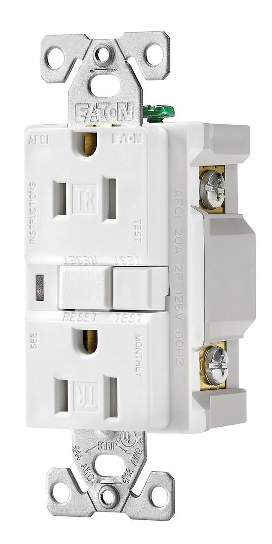 RECEPTACLE DUPLEX AFCI 15A 2P 3W 120V WHITE