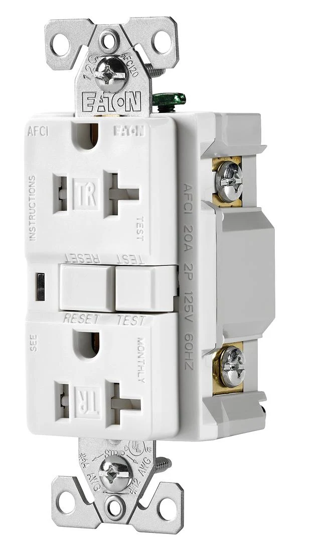 RECEPTACLE DUPLEX AFCI 20A 2P 3W 125V WHITE