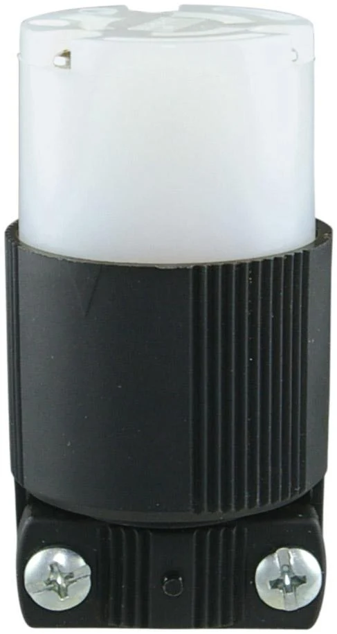 CONNECTOR LOCKING 15A 2P 3W 250V BLACK/WHITE